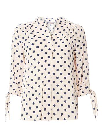 Dorothy Perkins Petite Blush Spot Tie Sleeve Top