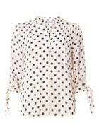 Dorothy Perkins Petite Blush Spot Tie Sleeve Top