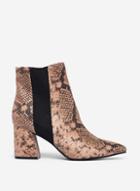 Dorothy Perkins Wide Fit Multi Colour Amica Snake Print Chelsea Boots