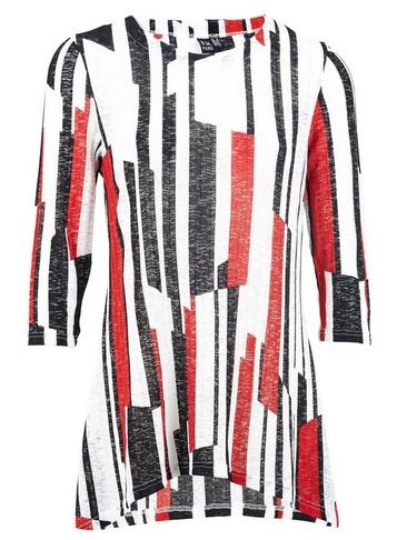 Dorothy Perkins *izabel London Red Striped Asymmetric Tunic Top