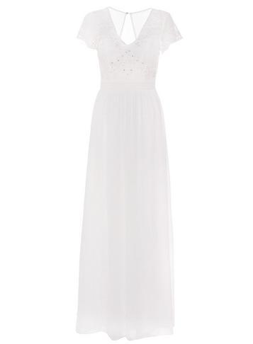 Dorothy Perkins *quiz White Bridal Cap Sleeve Maxi Dress