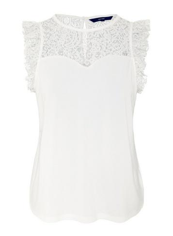 *vero Moda White Sweetheart Lace Top
