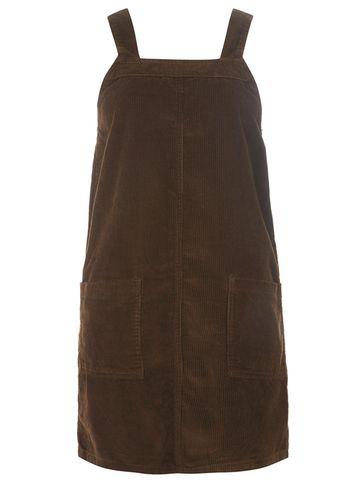 Dorothy Perkins Khaki Cord Pinafore Dress