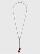 Dorothy Perkins Silver Double Ball Lariat Necklace