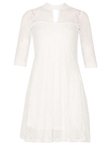 Dorothy Perkins *izabel London White Keyhole Lace Dress