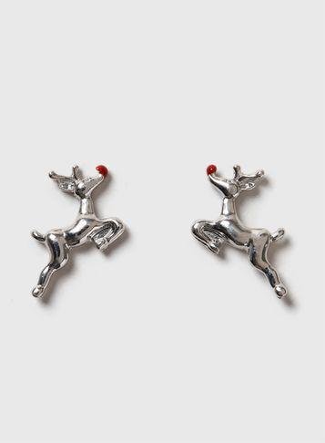 Dorothy Perkins Silver Christmas Reindeer Stud Earrings