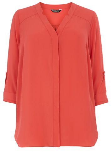 Dorothy Perkins Dp Curve Coral Roll Neck Top