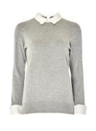 Dorothy Perkins Grey Scallop Trimmed Collar Jumper