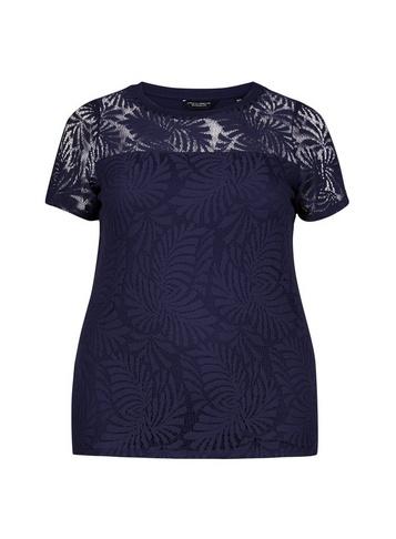 Dorothy Perkins *dp Curve Navy Palm Lace Top