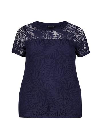 Dorothy Perkins *dp Curve Navy Palm Lace Top