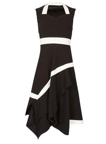 Dorothy Perkins *feverfish Black Contrast Midi Dress