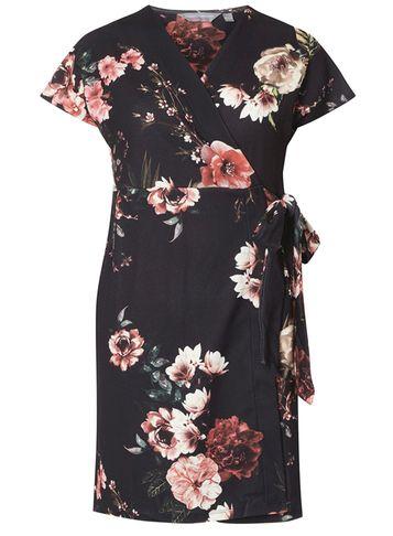 Dorothy Perkins Petite Multi Coloured Poppy Print Wrap Dress
