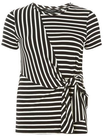 Dorothy Perkins Monochrome Striped Tie Front Top
