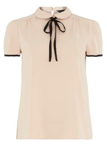 Dorothy Perkins Blush Soft Tee With Neck Tie