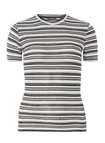 Dorothy Perkins Black And Ivory Stripe Knitted Tee