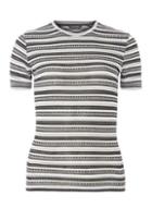 Dorothy Perkins Black And Ivory Stripe Knitted Tee