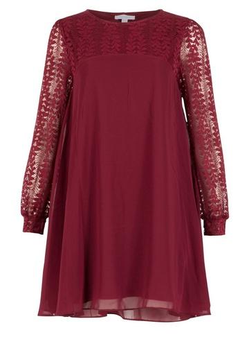 Dorothy Perkins *blue Vanilla Red Lace Sleeve Shift Dress