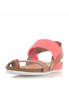 Dorothy Perkins *head Over Heels By Dune Coral Laury Flat Sandals