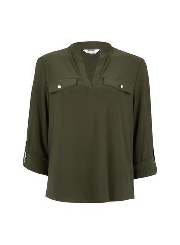 Dorothy Perkins Petite Khaki Jersey Shirt