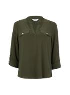 Dorothy Perkins Petite Khaki Jersey Shirt