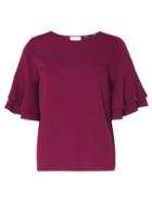 Dorothy Perkins Purple Double Ruffle Sleeve Top