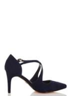 *quiz Navy Cross Strap Court Shoes