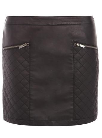 Dorothy Perkins Black Quilted Pu Mini Skirt
