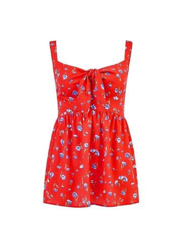 Dorothy Perkins Red Ditsy Print Tie Front Camisole Top