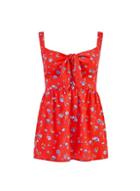 Dorothy Perkins Red Ditsy Print Tie Front Camisole Top
