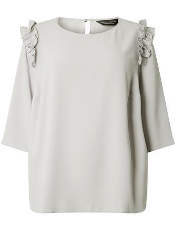 Dorothy Perkins *dp Curve Grey Ruffle Shoulder Top