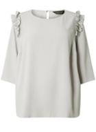 Dorothy Perkins *dp Curve Grey Ruffle Shoulder Top