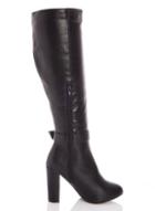 *quiz Faux Leather Block Heel Boots