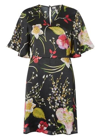 *vero Moda Black Short Sleeve Satin Skater Dress