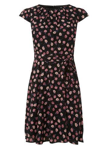 Dorothy Perkins *billie & Blossom Petite Black Base Ditsy Dress