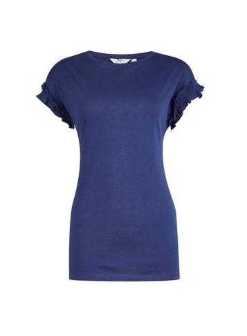 Dorothy Perkins *tall Navy Ruffle T-shirt