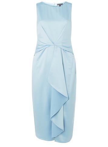 Dorothy Perkins *luxe Pale Blue Satin Midi Shift Dress