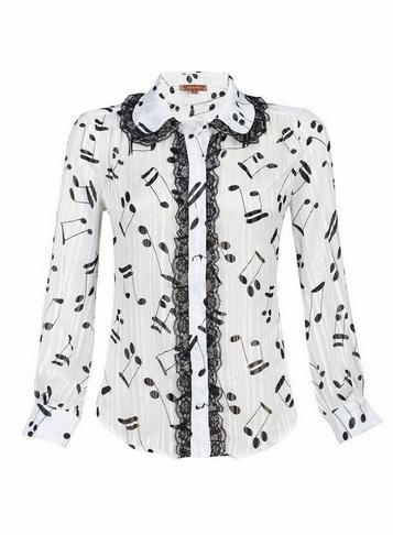 *jolie Moi White Pattern Print Blouse