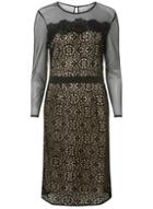 Dorothy Perkins *tall Black Geometric Lace Pencil Dress