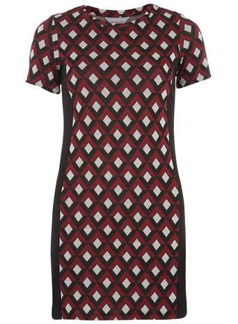 Dorothy Perkins Petite Wine Geo Bodycon Dress