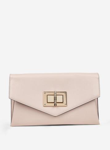 Dorothy Perkins Nude Lock Clutch Bag