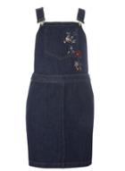 Dorothy Perkins Indigo Embroidered Dungaree Dress
