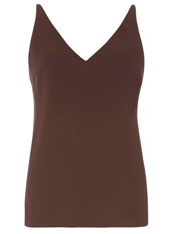 Dorothy Perkins Chocolate Deep V Neck Cami Top