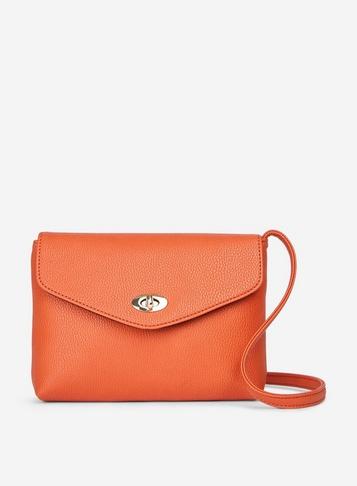 Dorothy Perkins Orange Twistlock Crossbody Bag