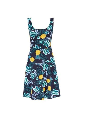 Dorothy Perkins Multi Colour Pineapple Seam Fit And Flare Camisole Dress