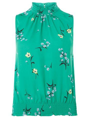 Dorothy Perkins Petite Green High-neck Top