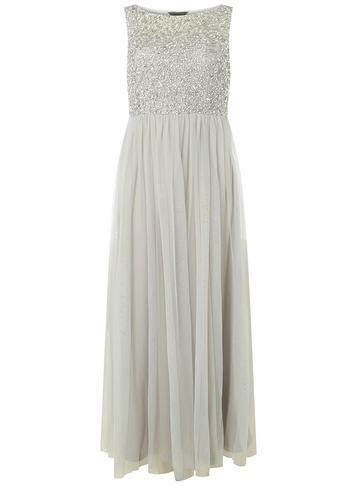 Dorothy Perkins *showcase Petite Grey 'harper' Maxi Dress