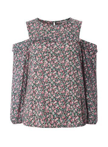 Dorothy Perkins Petite Ditsy Floral Cold Shoulder Top
