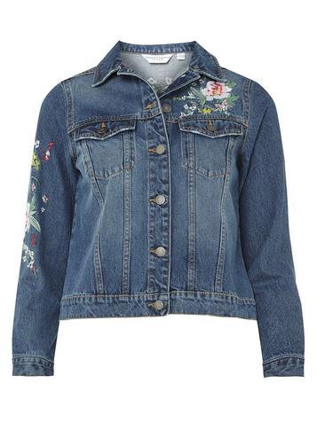 Dorothy Perkins Petite Embroidered Denim Jacket