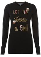Dorothy Perkins *tall Black 'festive Gin' Jumper