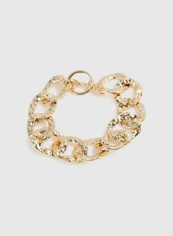 Dorothy Perkins Gold Hammered T-bar Bracelet